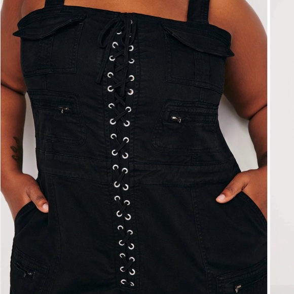 Good American twill lace up utility jumpsuits size m NWT - Picture 15 of 16